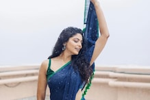 Actress Pooja Sawant Flaunts Her No-makeup Look in a Blue Saree